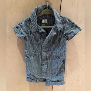 Gap pinstripe denim one piece, 6-12 month